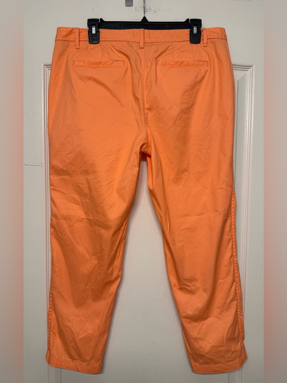 Talbots Relaxed Chino Pants | 12 Petite | Peach Cotton Stretch - Picture 3 of 6